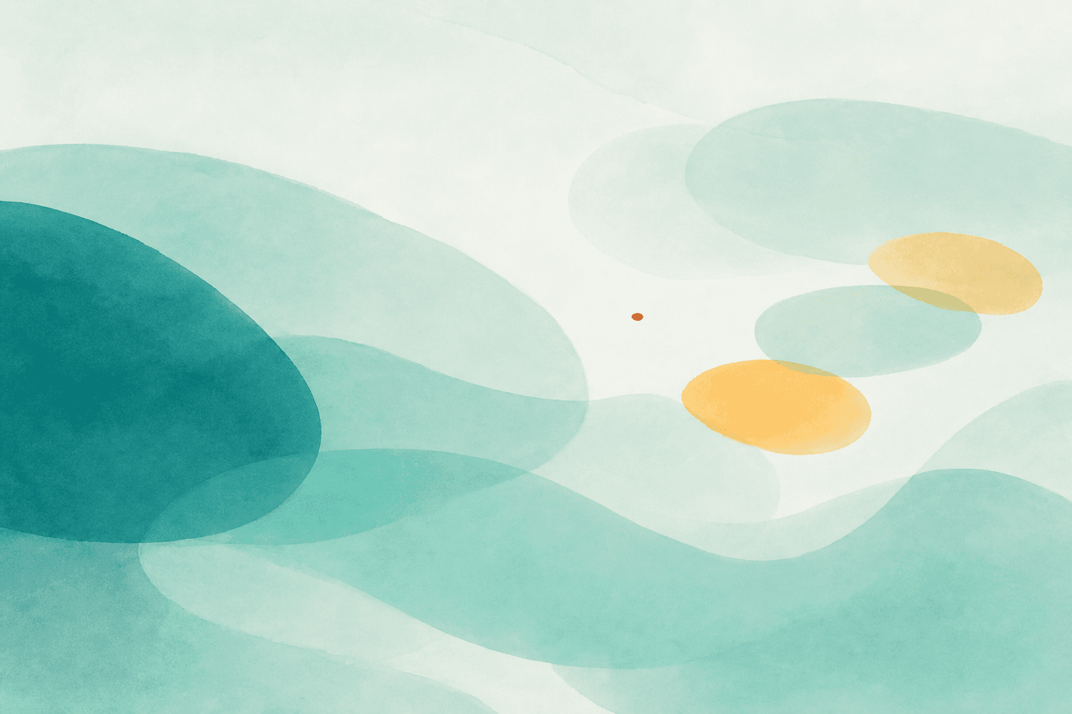 Soft abstract pine and amber color fields on a light background.